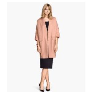 H&M Salmon color short sleeve Cocoon Coat XS EUC